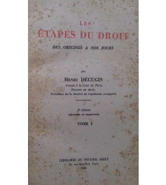 Les Etapes Du Droit Tomo 1 e 2 - Henri Decugis