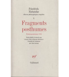 Fragments Posthumes X