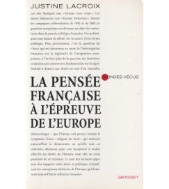La Pensee Française a L Epreuve de L Europe
