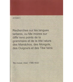Recherches Sur les Langues Tartares/ Fac-símile