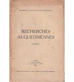 Recherches Augustiniennes Volume I
