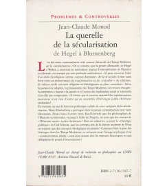 La Querelle de La Sécularisation - de Hegel a Blumenberg