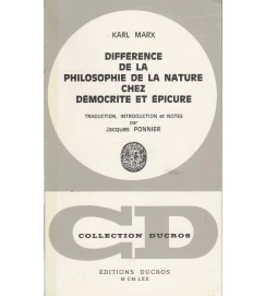 Diference de La Philosophie de La Nature Chez Democrite et Épicure