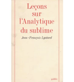 Leçons Sur Lanalytique Du Sublime