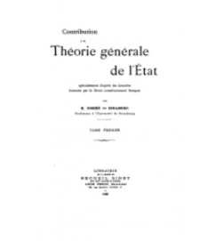 Contribution a La Theorie Generale de L'Etat 2 Volumes - R. Carre de Malberg